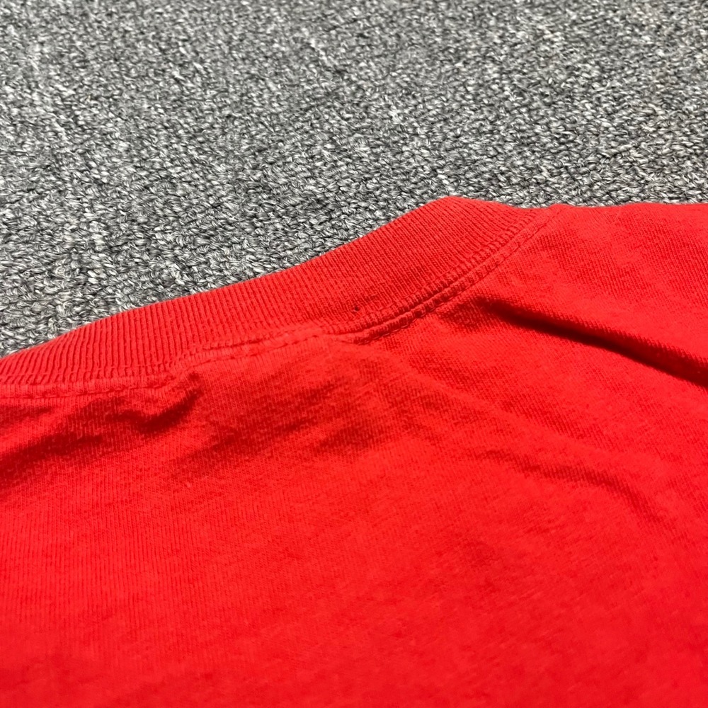 Vintage JC Penney Muscle Tee Size L Red Sleeveless Cotton T-Shirt 80s 90s Blank - Picture 6 of 7